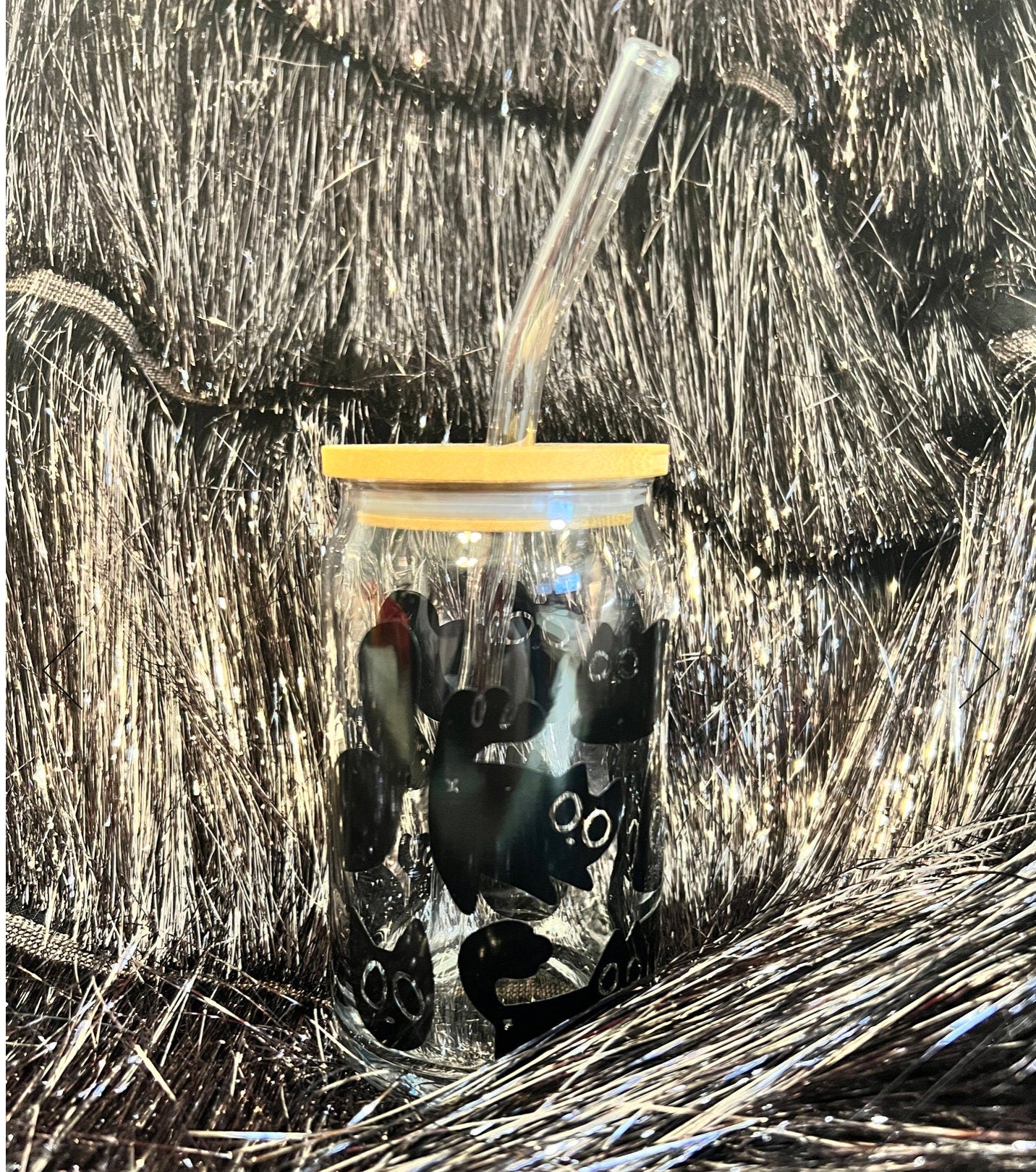 Black Cat Glass Cup