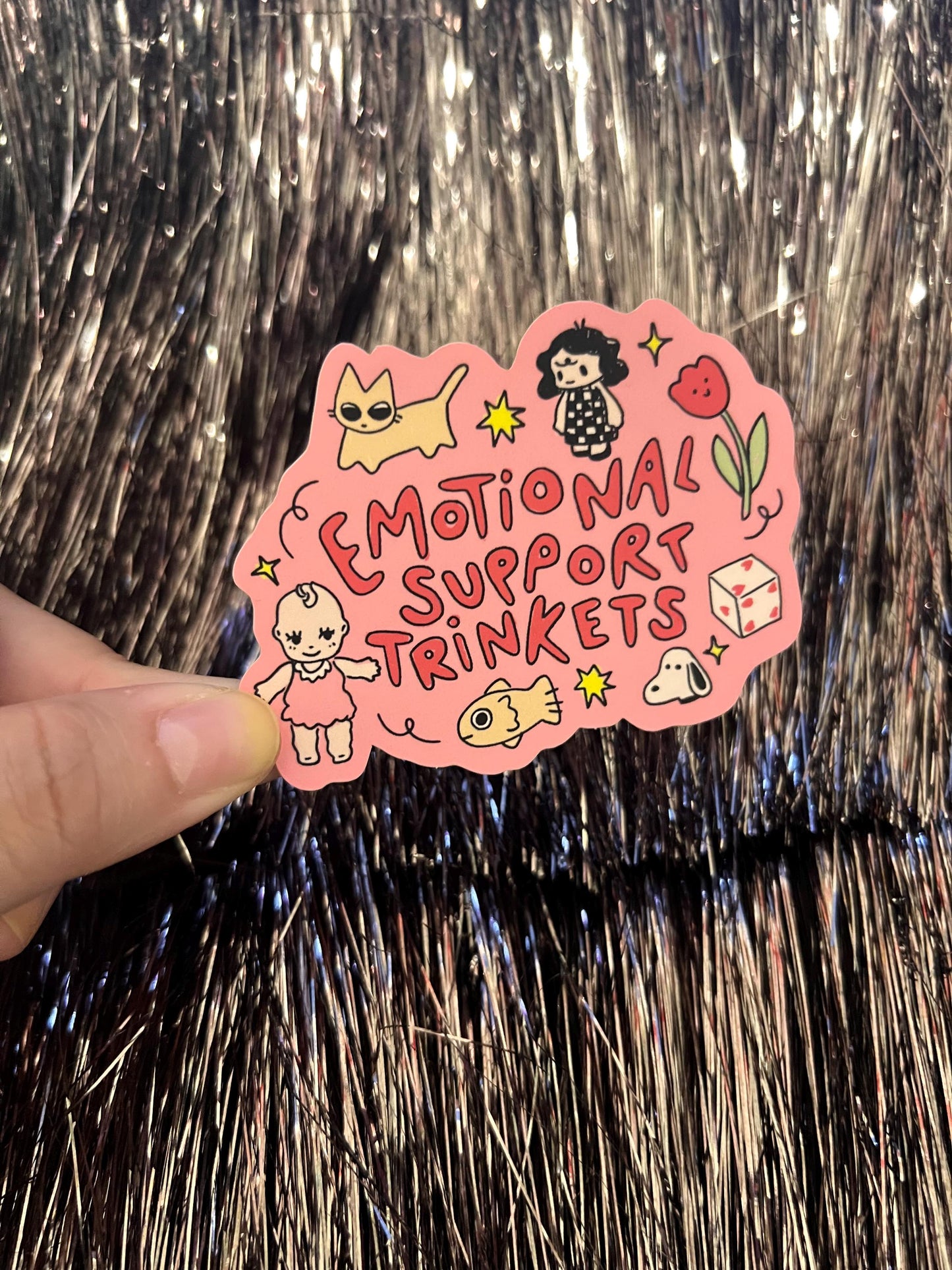 Emotional Support Trinkets Sticker