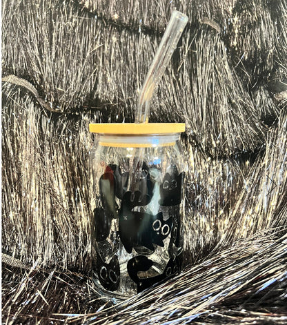 Black Cat Glass Cup