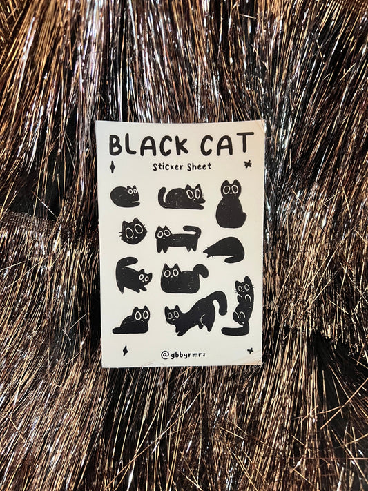 Black Cat Sticker Sheet