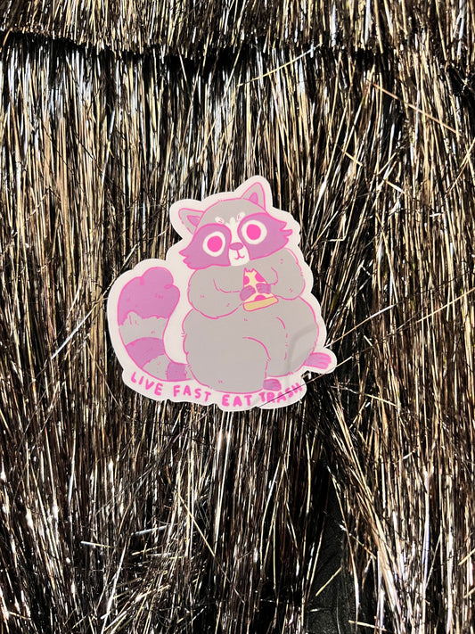Live Fast Eat Trash Sticker