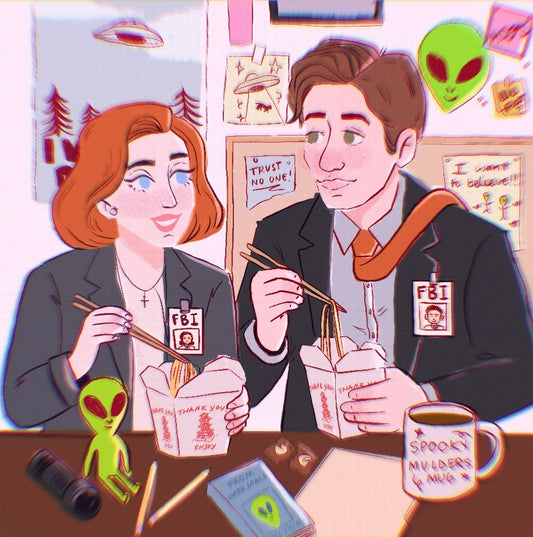 Scully and Mulder Print